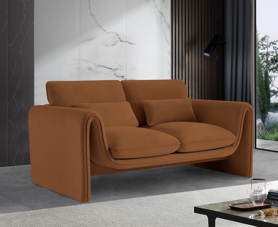 Lounge Around. Velvet Loveseat