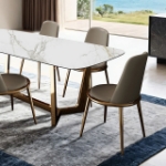 Picture of 71" Gold/White Dining table