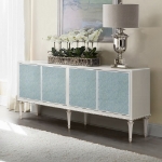 Picture of White & Silver Shimmer Finish Console Cabinet