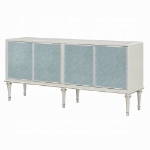 Picture of White & Silver Shimmer Finish Console Cabinet