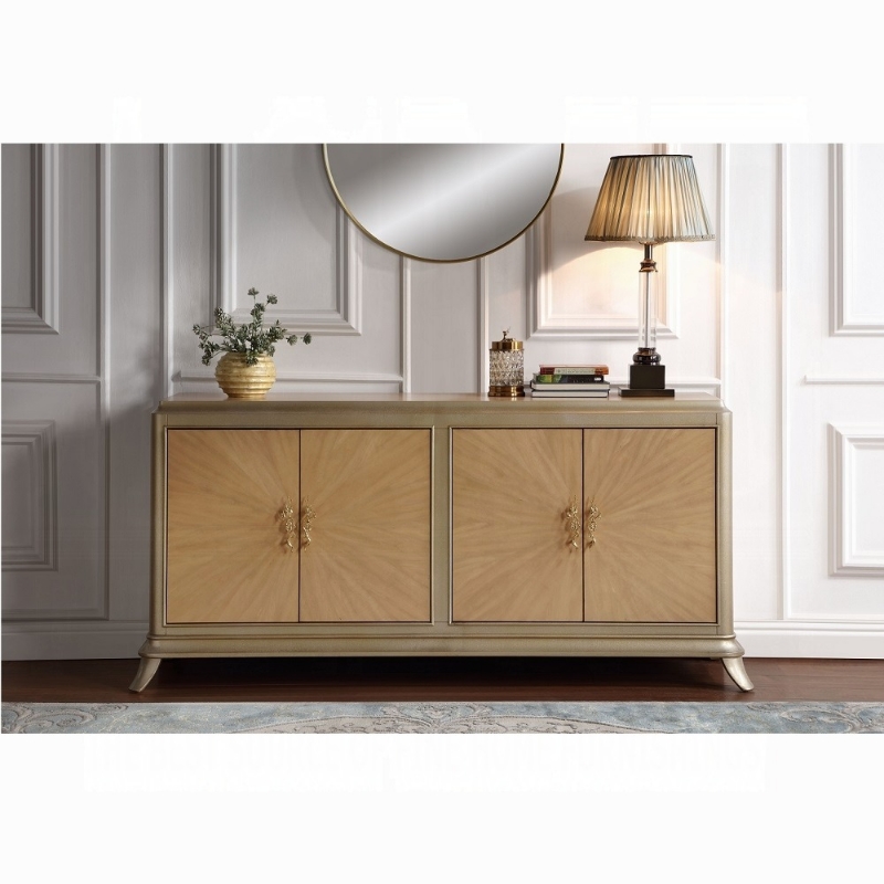 Picture of 73"L x 20"W Taupe Champagne Finish Console Cabinet