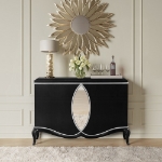 Picture of Walnut Finish Wood Veneer Console Cabinet