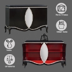 Picture of Walnut Finish Wood Veneer Console Cabinet