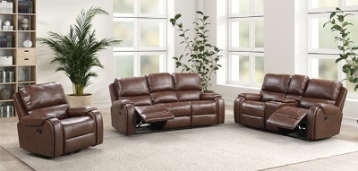 Show details for Leather Sofa, Loveseat and Chair Picture of Leather Sofa, Loveseat and Chair