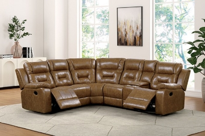 Show details for Leather Manual Sectional Picture of Leather Manual Sectional