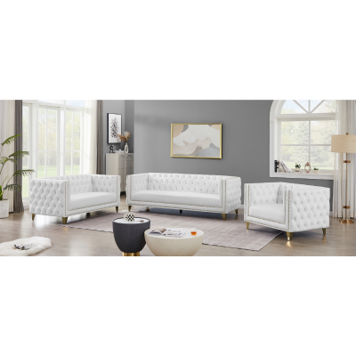 Show details for Leather Loveseat, Sofa and Chair Picture of Leather Loveseat, Sofa and Chair