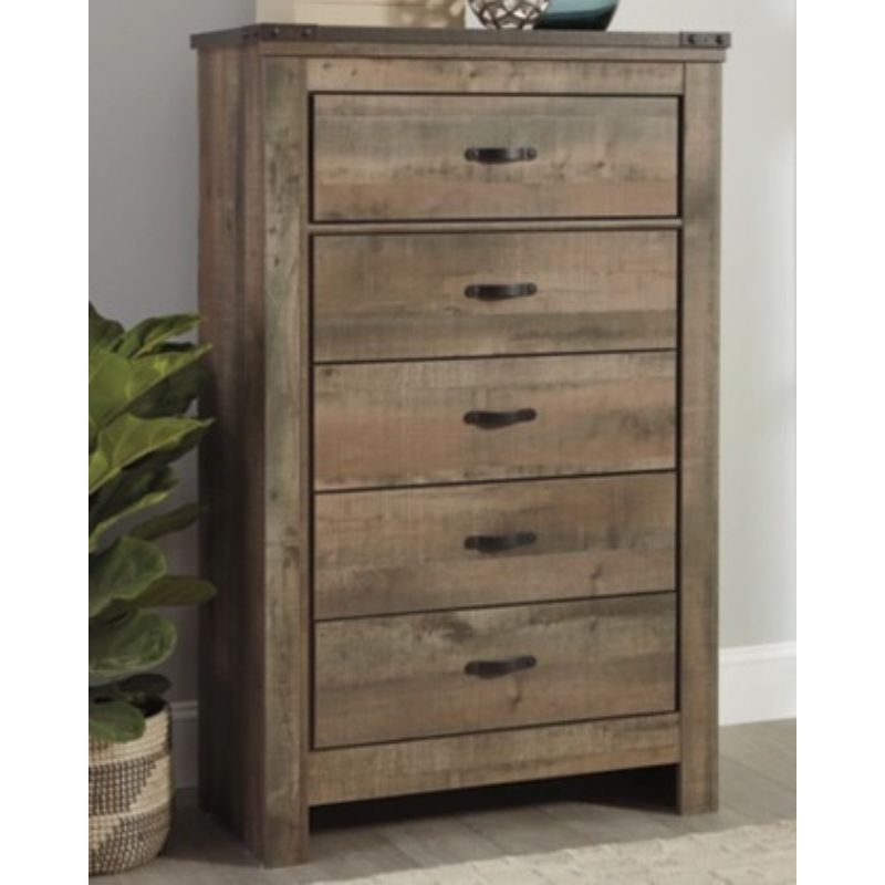 Picture of 34.25"W x 54.41"H Five Drawers Wood Chest