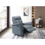 Picture of Blue Genuine Leather Swivel Glider Reclining Chair