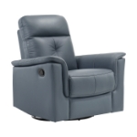 Picture of Blue Genuine Leather Swivel Glider Reclining Chair