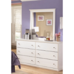 Picture of Wood 6 Drawers Dresser and Mirror