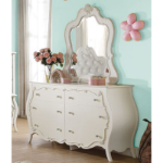 Picture of Wood 6 Drawer Dresser and Mirror