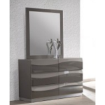 Picture of Gloss Grey Dresser and Mirror