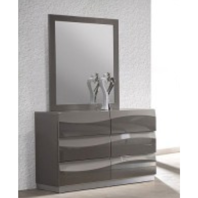 Picture of Gloss Grey Dresser and Mirror