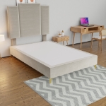 Picture of Upholstered bed with Wave Headboard