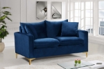Picture of Velvet Loveseat with Gold/Silver Legs