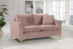 Picture of Velvet Loveseat with Gold/Silver Legs