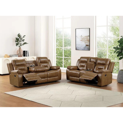 Show details for Leather Manual Sofa , Loveseat  and Recliner Set Picture of Leather Manual Sofa , Loveseat  and Recliner Set