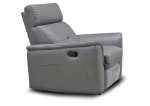 Picture of Top grain Genuine Leather Manual Recliner Dark Grey Chair