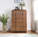Picture of 32"W x 48"H Solid Wood And Oak Veneer Chest