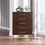 Picture of 32"W x 47"H Wood Veneer And Iron Chest