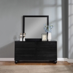 Picture of Natural/Brown/Cream/Black Finish Dresser and Mirror