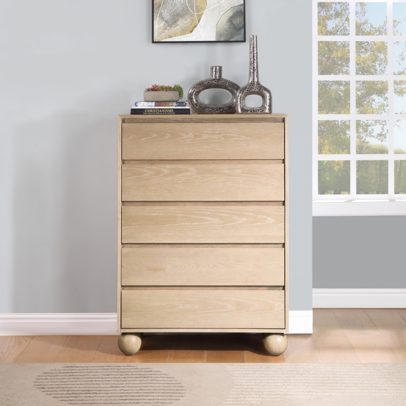 Picture of 34"W x 48"H Natural/Brown/Cream/Black Finish Chest