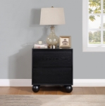 Picture of 2 Drawer Natural/Brown/Cream/Black Finish Nightstand