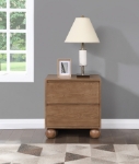 Picture of 2 Drawer Natural/Brown/Cream/Black Finish Nightstand