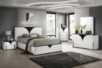 Picture of 35"W x 47"H White Black Five Drawer Chest