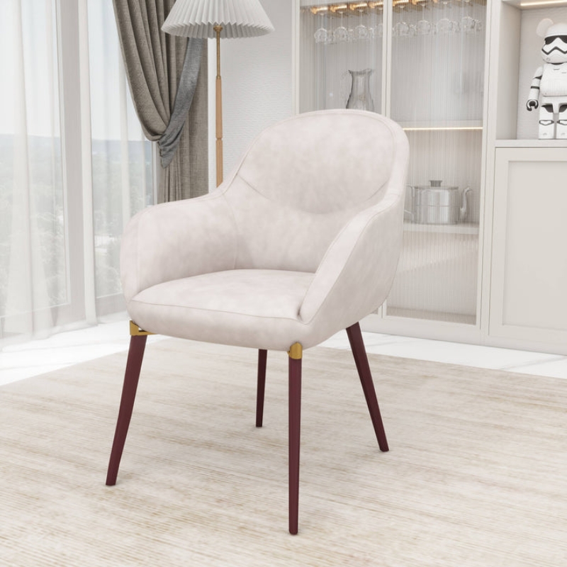 Picture of Dining Chair Upholstered in Velvet and Powder Coated Legs