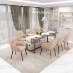 Picture of Dining Chair Upholstered in Velvet and Powder Coated Legs