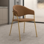 Picture of Dining Chair Upholsted in Velvet in Gold Stainless Steel