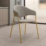 Picture of Dining Chair Upholsted in Velvet in Gold Stainless Steel