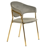 Picture of Dining Chair Upholsted in Velvet in Gold Stainless Steel