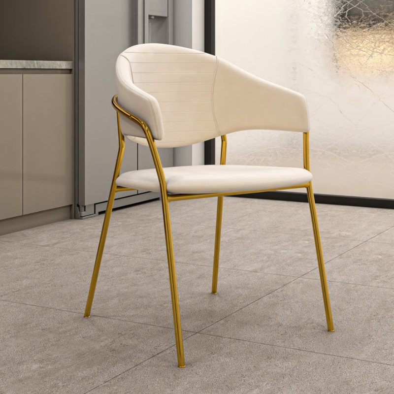 Picture of Dining Chair Upholsted in Velvet in Gold Stainless Steel