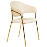 Picture of Dining Chair Upholsted in Velvet in Gold Stainless Steel