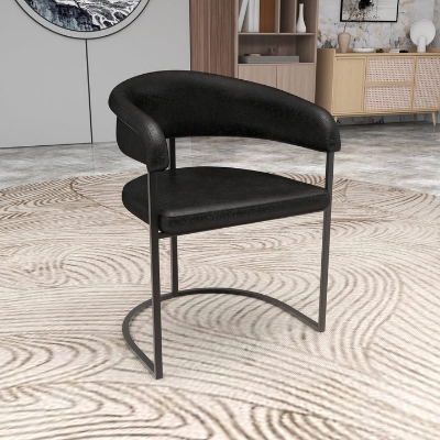 Show details for Dining Chair with Padded Seat and Powder-Coated Iron Frame Picture of Dining Chair with Padded Seat and Powder-Coated Iron Frame