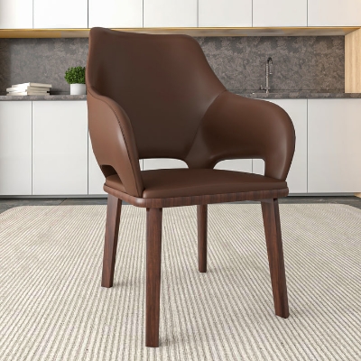 Show details for Dining Chair Upholstered in Leather with Rubberwood Base Picture of Dining Chair Upholstered in Leather with Rubberwood Base