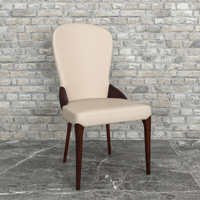 Show details for Dining Chair with a Two-Tone Color Design and Rubberwood Legs Picture of Dining Chair with a Two-Tone Color Design and Rubberwood Legs