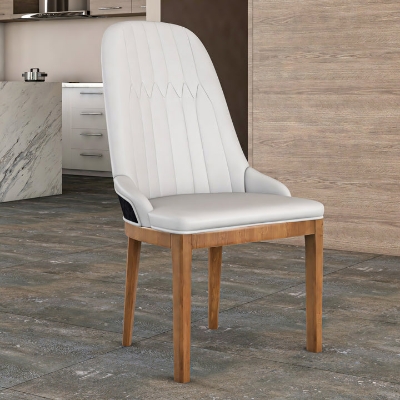 Show details for Dining Chair Upholstered in Leather with Diamond Stitching Back Design Picture of Dining Chair Upholstered in Leather with Diamond Stitching Back Design
