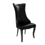 Picture of Dining Side Chair Upholstered in Leather with Rubberwood Legs