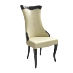 Picture of Dining Side Chair Upholstered in Leather with Rubberwood Legs