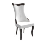 Picture of Dining Side Chair Upholstered in Leather with Rubberwood Legs