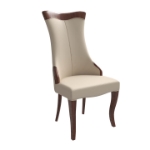 Picture of Dining Side Chair Upholstered in Leather with Rubberwood Legs