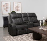 Picture of Leather Reclining Loveseat in Grey