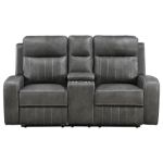 Picture of Leather Reclining Loveseat in Grey