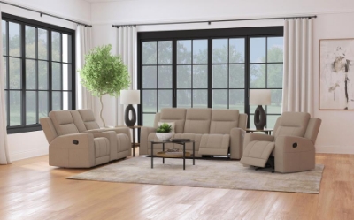 Show details for Motion Reclining Sofa, Loveseat and Chair Picture of Motion Reclining Sofa, Loveseat and Chair