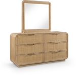 Picture of Solid Wood Brown or Natural Finish Dresser and Mirrors