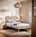 Picture of 5Pc Bedroom Set Brown or Natural Bed, Dresser and Mirrors, Chest and Nightstand