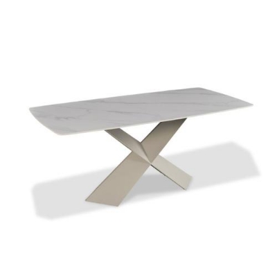 Show details for 71" White Top with Black/Brown Legs Dining Table Picture of 71" White Top with Black/Brown Legs Dining Table